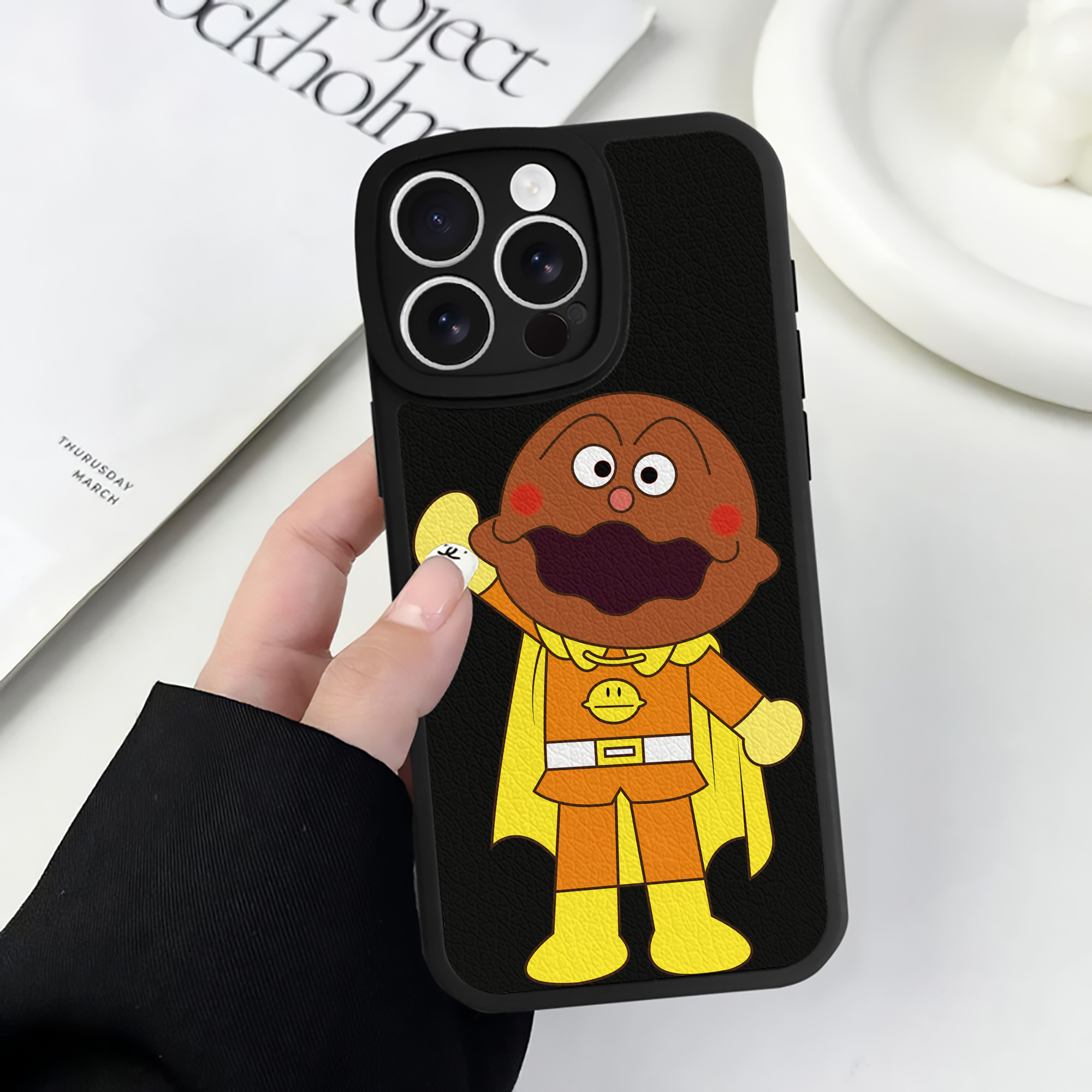 （画像用） アンパンマン Anpanman 【iPhone 16シリーズ対応】シリコンスマホケース（レザー調） 材質：シリコン